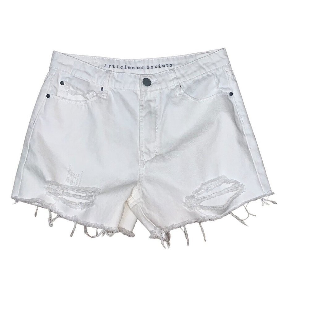 Articles of Society Women's Denim Jeans Size 27 Cut-offs Distressed Off-White